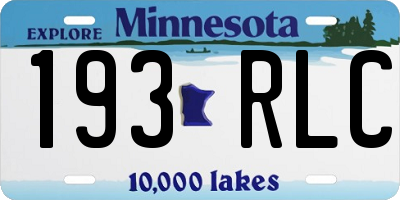 MN license plate 193RLC