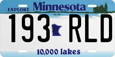 MN license plate 193RLD