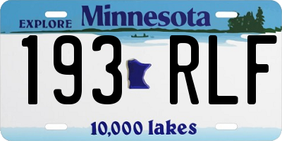 MN license plate 193RLF