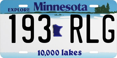 MN license plate 193RLG