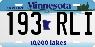 MN license plate 193RLI