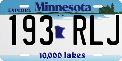 MN license plate 193RLJ
