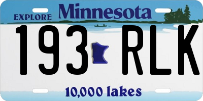 MN license plate 193RLK
