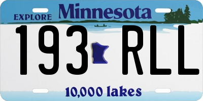 MN license plate 193RLL