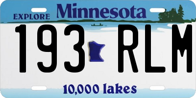MN license plate 193RLM