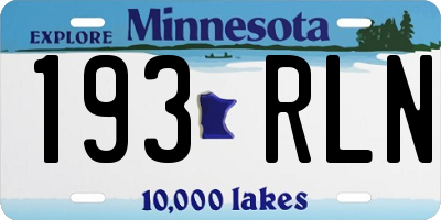 MN license plate 193RLN