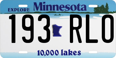 MN license plate 193RLO