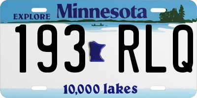MN license plate 193RLQ