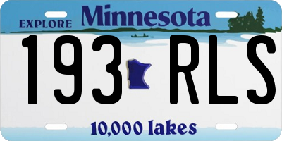 MN license plate 193RLS