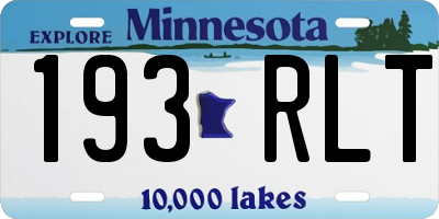 MN license plate 193RLT
