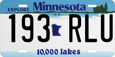 MN license plate 193RLU