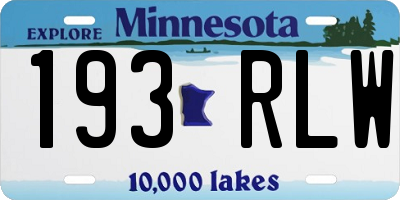 MN license plate 193RLW