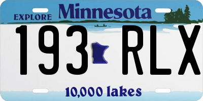 MN license plate 193RLX
