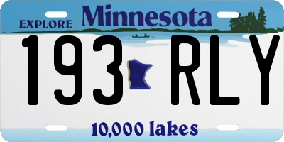 MN license plate 193RLY