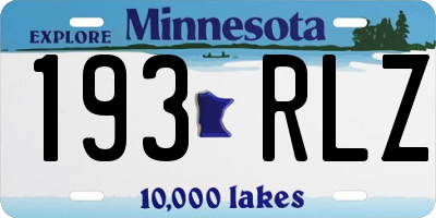 MN license plate 193RLZ
