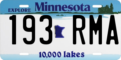 MN license plate 193RMA