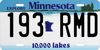 MN license plate 193RMD