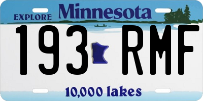 MN license plate 193RMF