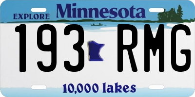MN license plate 193RMG