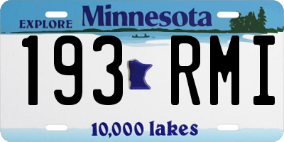 MN license plate 193RMI