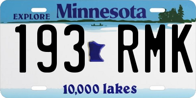 MN license plate 193RMK