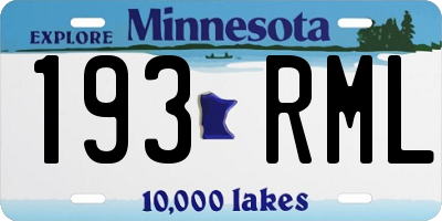 MN license plate 193RML