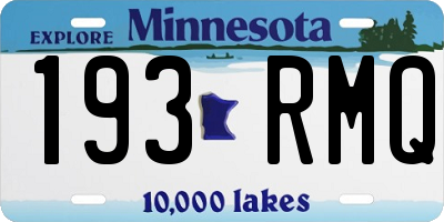 MN license plate 193RMQ
