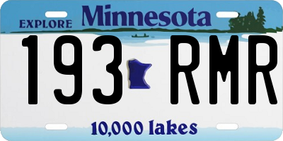 MN license plate 193RMR