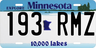 MN license plate 193RMZ