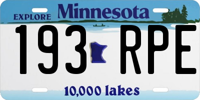 MN license plate 193RPE