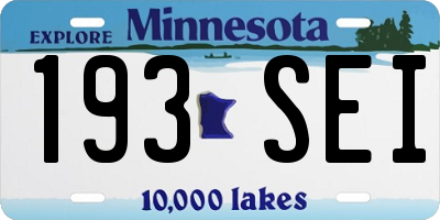 MN license plate 193SEI