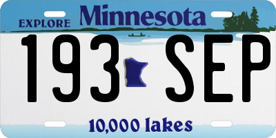 MN license plate 193SEP