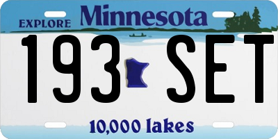 MN license plate 193SET