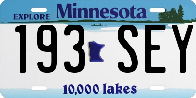 MN license plate 193SEY