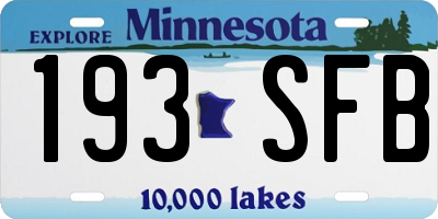 MN license plate 193SFB