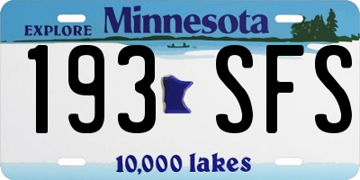 MN license plate 193SFS