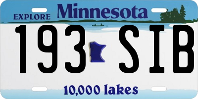 MN license plate 193SIB