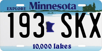 MN license plate 193SKX