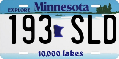 MN license plate 193SLD
