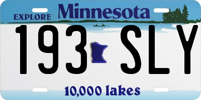 MN license plate 193SLY