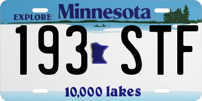 MN license plate 193STF