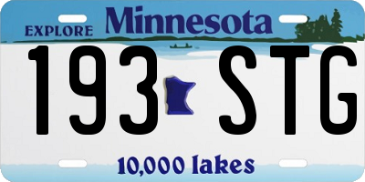 MN license plate 193STG