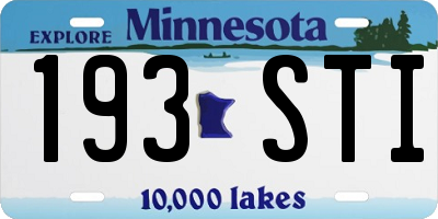 MN license plate 193STI