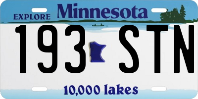 MN license plate 193STN