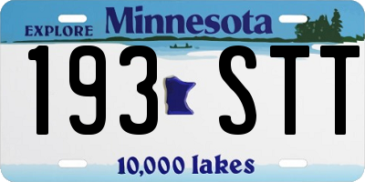 MN license plate 193STT
