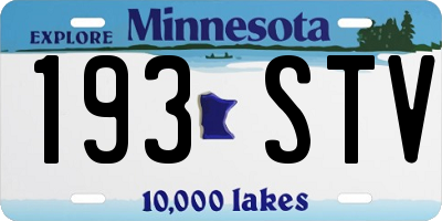 MN license plate 193STV