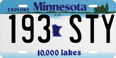 MN license plate 193STY