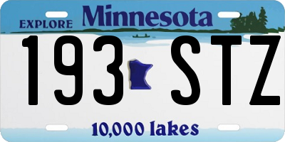 MN license plate 193STZ
