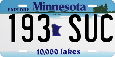 MN license plate 193SUC