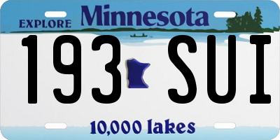 MN license plate 193SUI